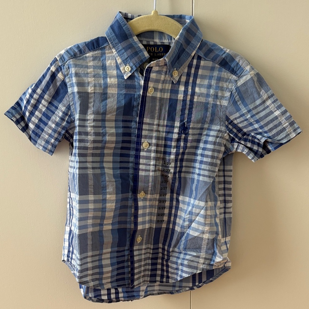 Polo by Ralph Lauren Kids Blue and White Checkered Shirt